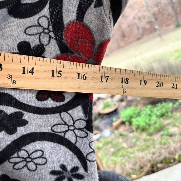 Women L .A. SOUL Floral Scoop Short Sleeve Jersey Top Tunic Mini Dress M/L - Picture 5 of 6